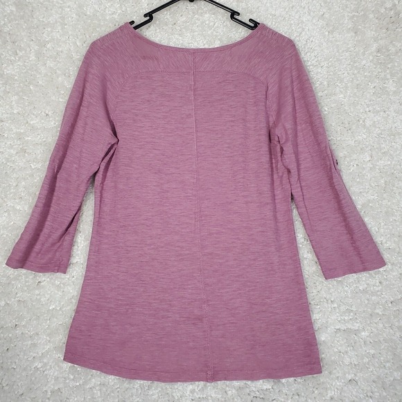 Gramicci Womens Roll Tab Sleeve Pullover Top Small Purple Hiking Travel Casual - Picture 5 of 9
